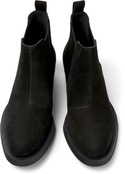 Black nubuck ankle boots for women