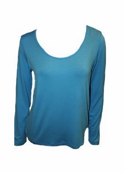 scoop-neck top in turquoise