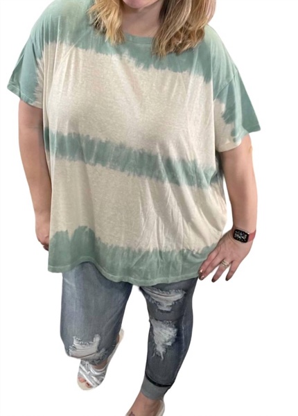 relaxed fit wave washed tunic in sage