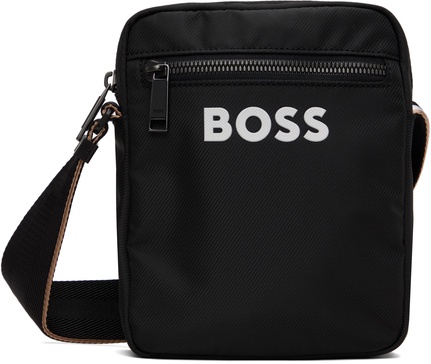 Black Contrast Logo Signature Stripe Bag