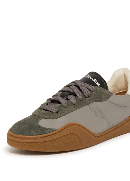 Logo suede-trimmed sneakers