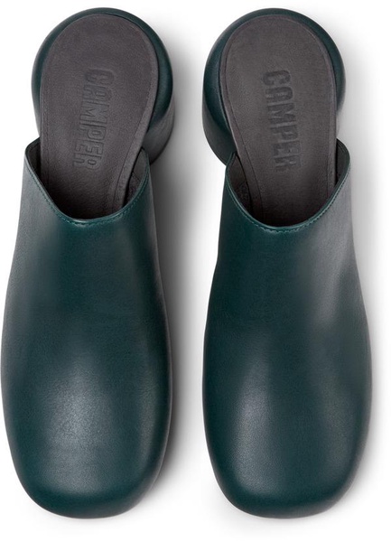 Green Leather Clogs for Women