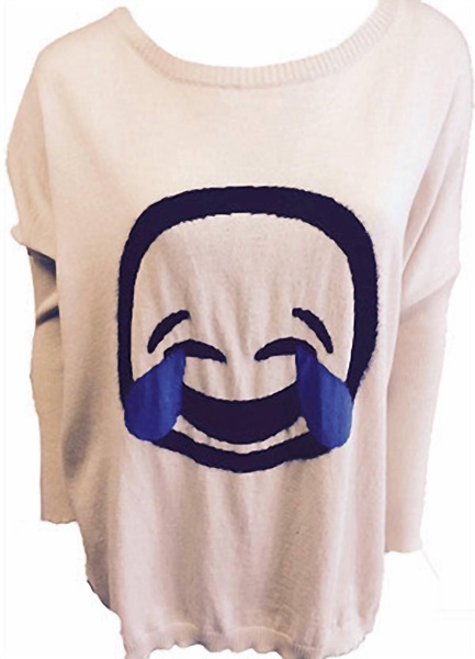 cryin laughter emoji top in stone/black