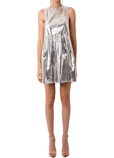 baby doll dress in silver