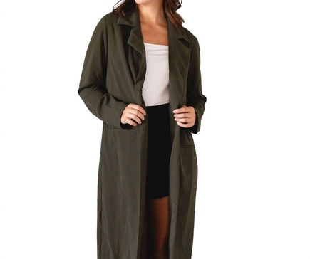 emory dark green trench coat