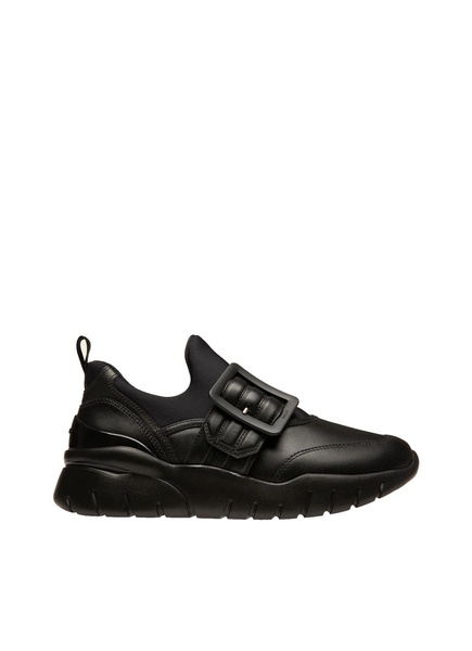 brinelle 6239651 women's black calf plain leather sneakers