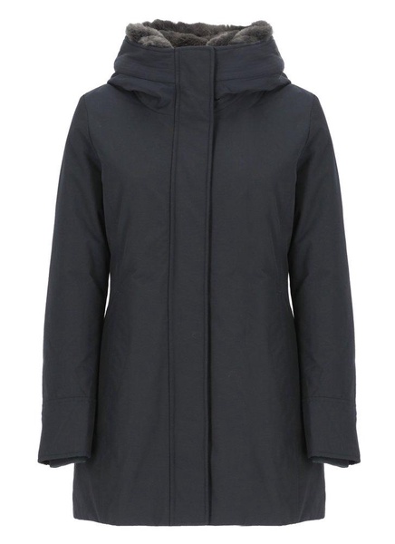 Logo-patch Zip-up Padded Coat