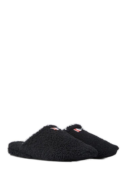 Thom Browne Men Logo Tab Shearling Slippers