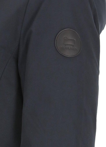 Logo-patch Zip-up Padded Coat