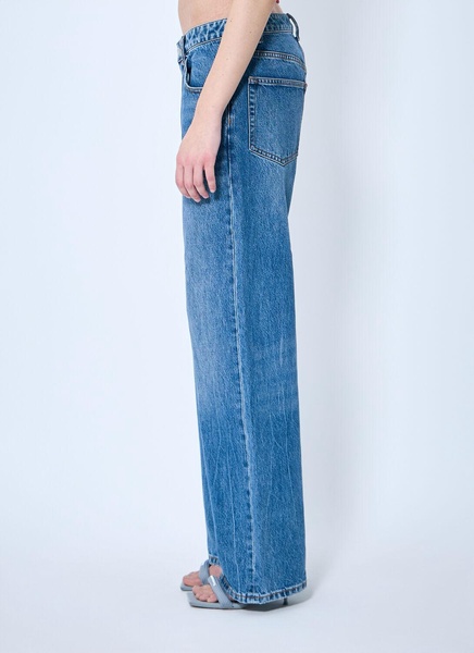 Alexander Wang Women Dip-Side Jeans With Exposed Lace Underwear