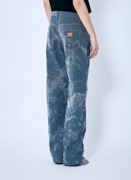 Alexander Wang Women Low Rise Clouding Flocking Jeans