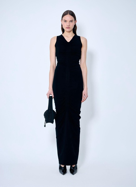 Alexander Wang Women Ruched Wide V Neck Maxi Dress