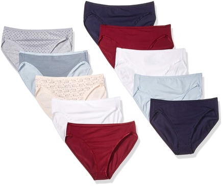 Amazon Essentials Women's Cotton High Leg Brief Underwear (Available in Plus Size), Multipacks