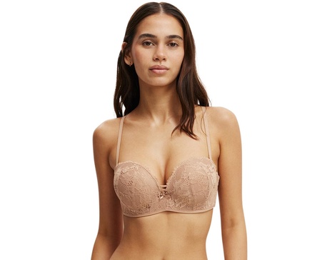 Women's Everyday Lace Strapless Push Up 2 Bra