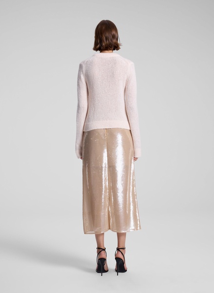 Bowie Sheer Alpaca Crewneck Sweater