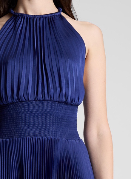 Renzo II Satin Pleated Dress