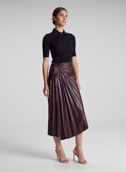 Tracy Textured Vegan Leather Skirt