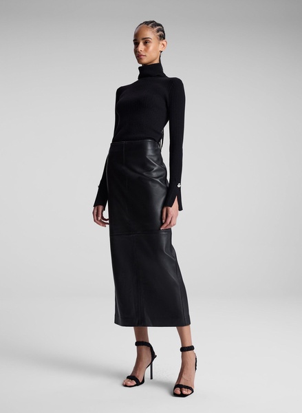 Marta Straight Leather Maxi Skirt