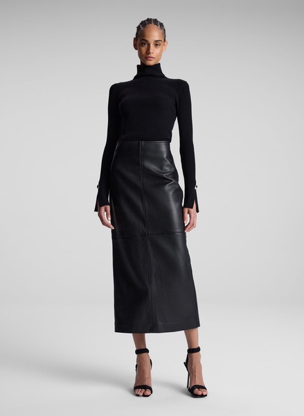Marta Straight Leather Maxi Skirt
