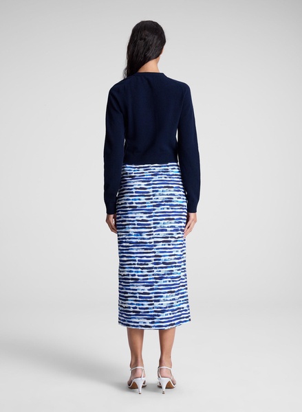 Phoebe Cotton Striped Midi Skirt