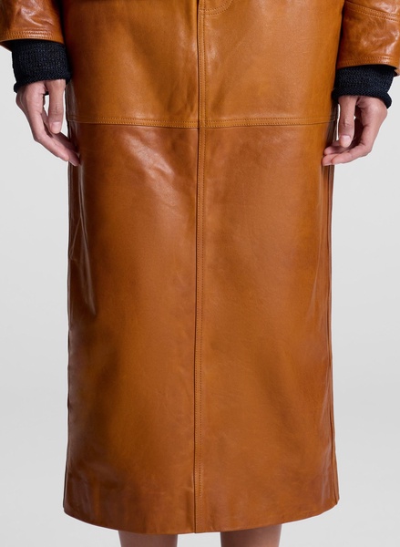 Mabel Leather Midi Skirt