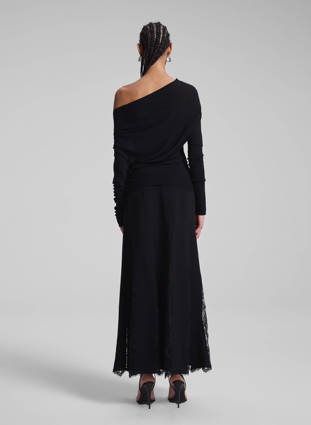 Mira Pleated Lace Maxi Skirt