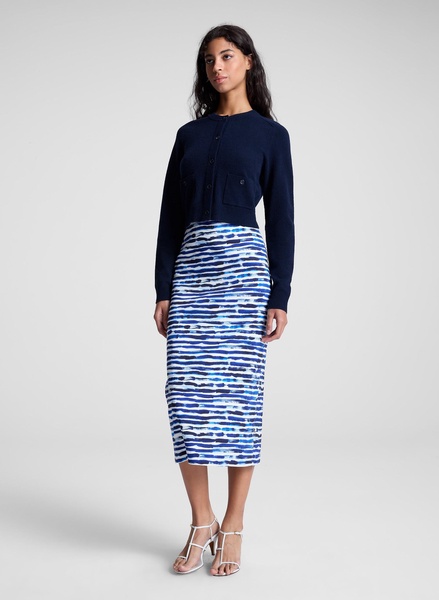 Phoebe Cotton Striped Midi Skirt