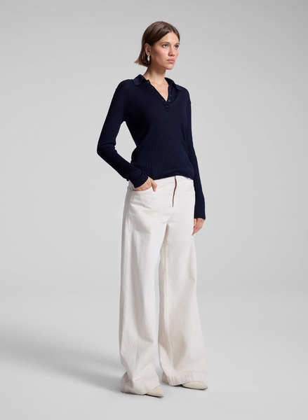 Alex Fine Merino Polo Top