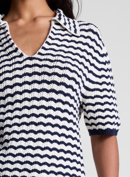 Logan Striped Cotton Oversized Knit Top