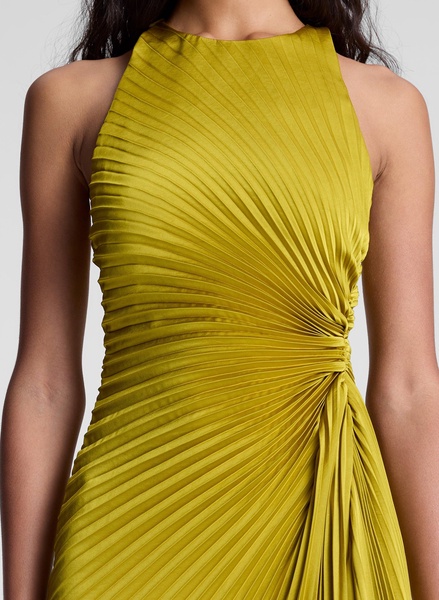 Reagan Satin Pleated Midi Dress