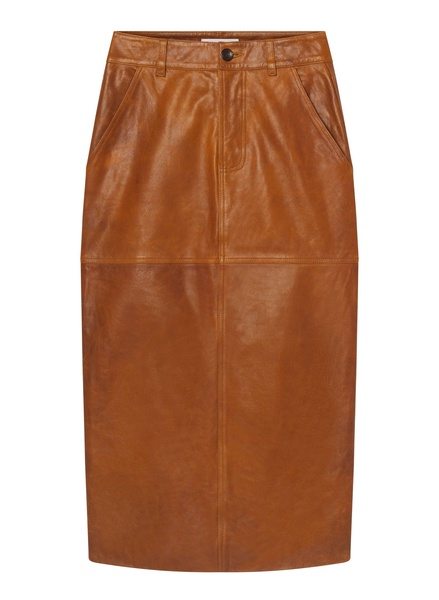 Mabel Leather Midi Skirt