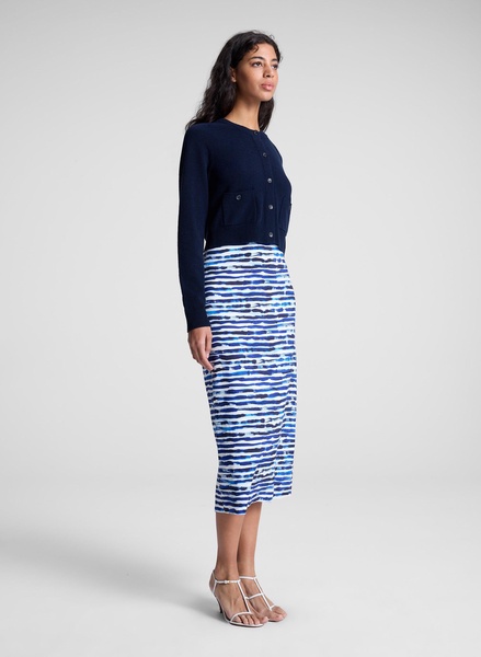 Phoebe Cotton Striped Midi Skirt