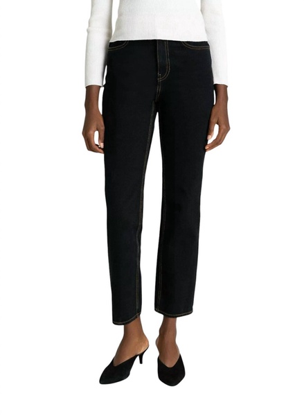 malone overdye denim ankle crop jeans in black
