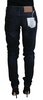 Blue Cotton Skinny Low Waist Women Casual Denim Jeans