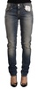 Acht Blue Washed Cotton Mid Waist Skinny Denim Jeans