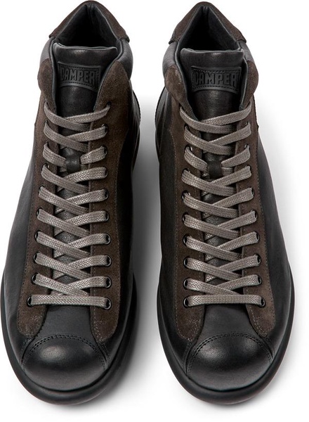 Black vegetable tanned leather shoes for men