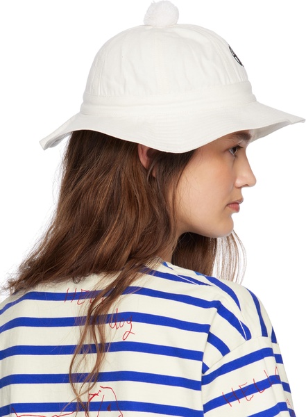 White Paneled Grandfather Bucket Hat