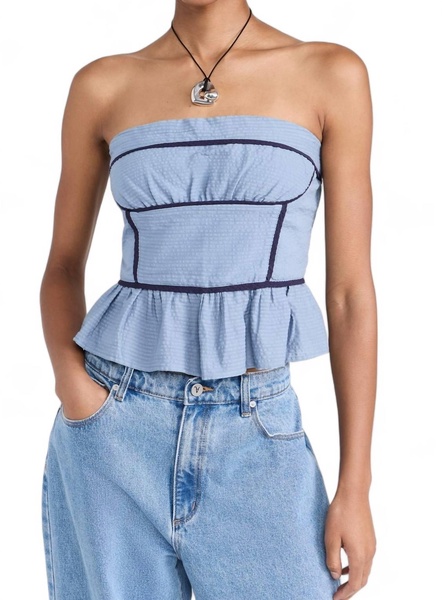 tara tube in faded denim
