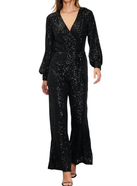 sequins jumpsuit in black