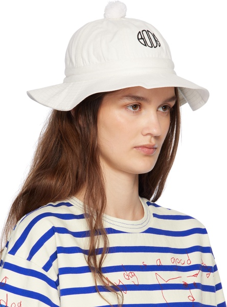 White Paneled Grandfather Bucket Hat
