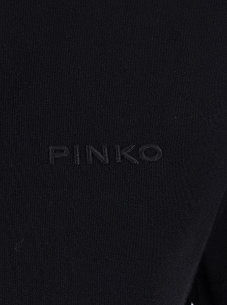 'Start' Black Crewneck T-Shirt with Tonal Logo Lettering on the Front in Cotton Woman