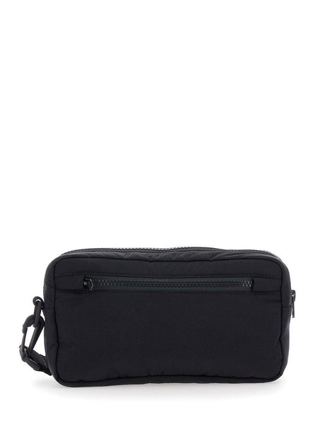 Black Clutch With Logo Embroidery On The Front In Tech Fabric Man