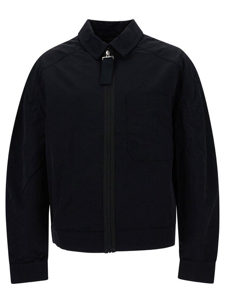 Zip-up Jacket With Tonal Logo Embroidery