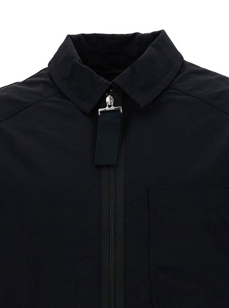 Zip-up Jacket With Tonal Logo Embroidery