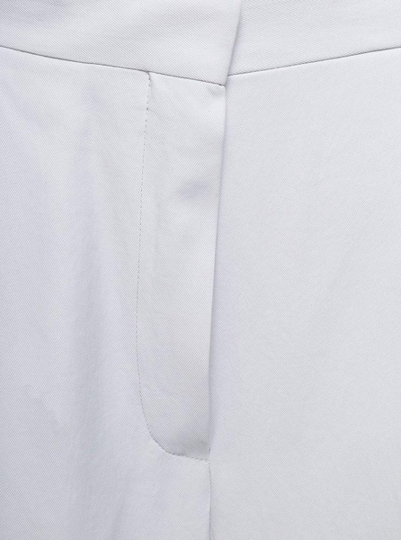 White Pants with Pressed Crease in Acetate Woman