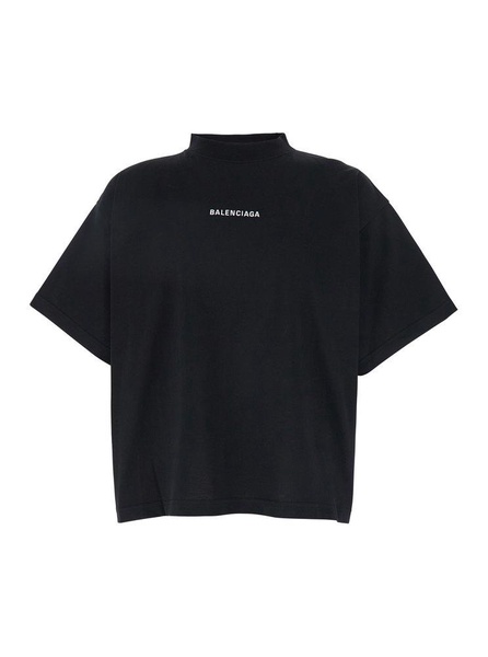 New Balenciaga Back T-shirt Medium Fit in Black