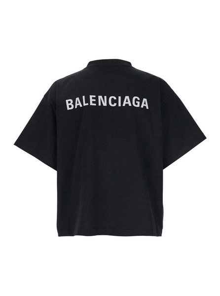 New Balenciaga Back T-shirt Medium Fit in Black