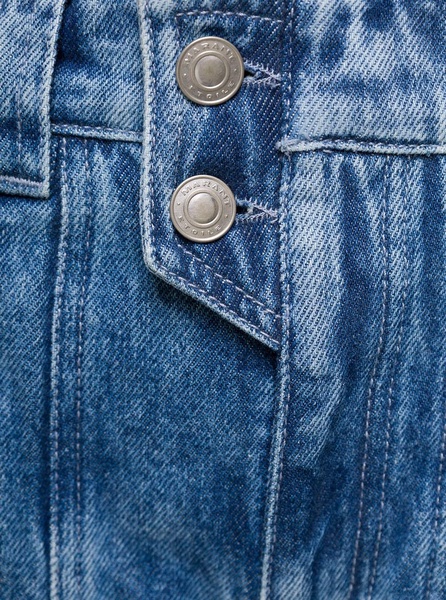 Blue Denim Cargo Pants with Pockets in Cotton Woman