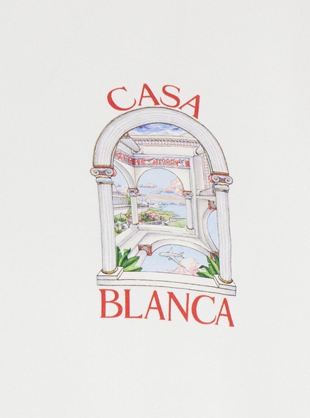 'Le Passage' White Crewneck T-Shirt with Logo Detail on the Front and Maxi Logo Print on the Rear in Cotton Man