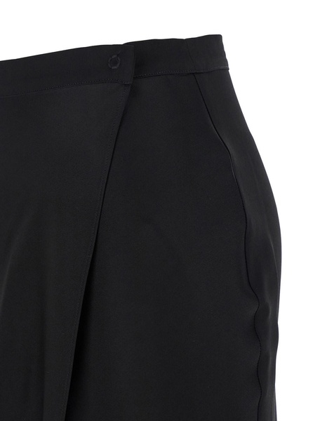 'Ambra' Black Skirt with Wrap Design in Silk Blend Woman